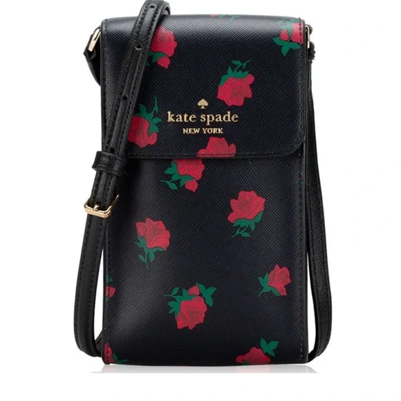 🌹NWT Kate Spade NY Saffiano Ditsy Rose Toss North South Phone Crossbody KE641🌹 - Picture 6 of 14